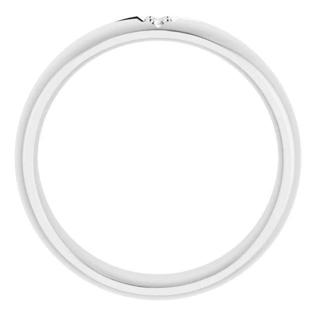 Stately Diamond Accent Wedding Band For Men