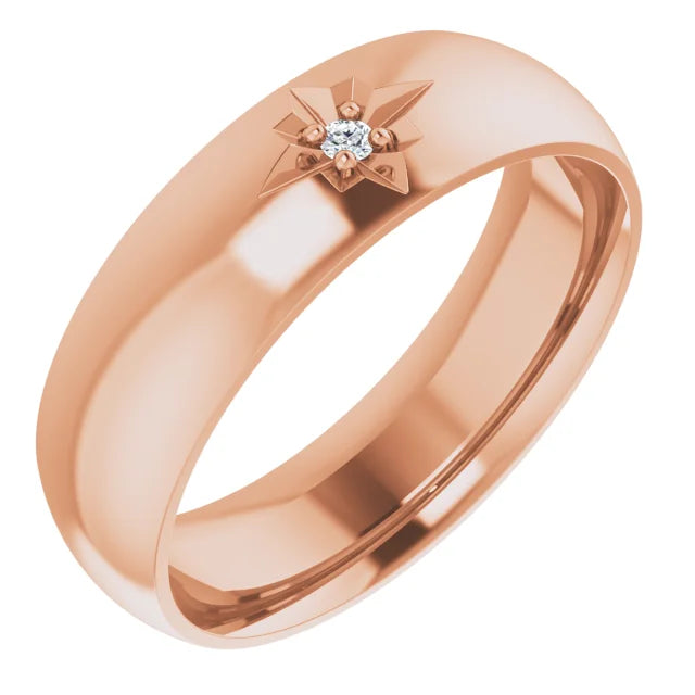 Stately Diamond Accent Wedding Band For Men