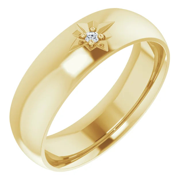 Stately Diamond Accent Wedding Band For Men