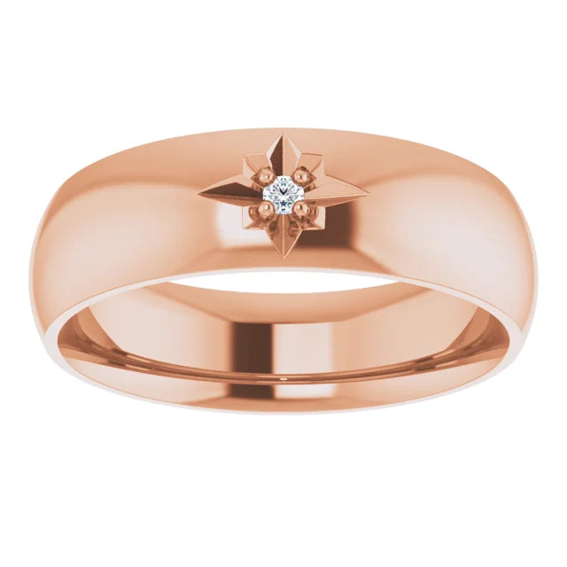 Stately Diamond Accent Wedding Band For Men