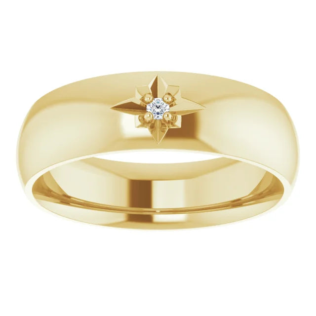 Stately Diamond Accent Wedding Band For Men