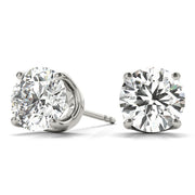4 Prong Round Diamond Stud Earrings