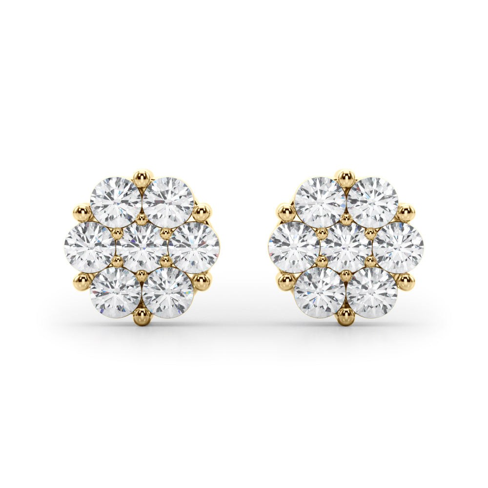 Cluster Lab Grown Diamond Earrings For Women