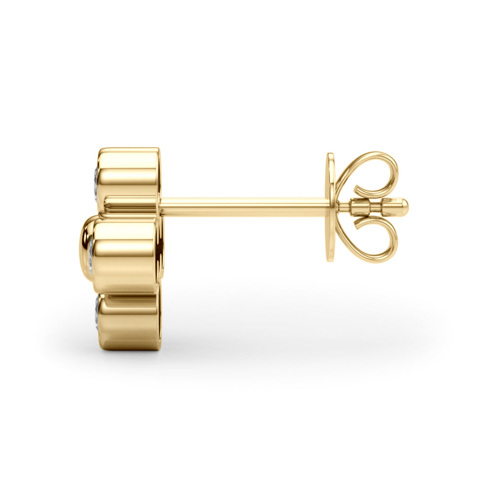 Bezel Setting Lab Grown Diamond Cluster Earrings