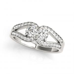 1/2 Ct T.w Two Stone Inspired Diamond Engagement Ring