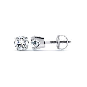 4-prong Cocktail Style Round Diamond Stud Earring
