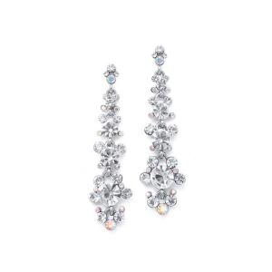 Linear Earrings With Cascading Bubbles