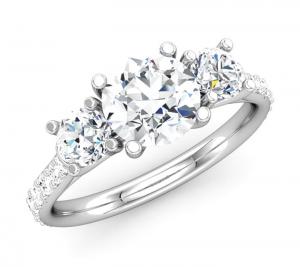 Three-Stone Round Diamond  Engagement Ring